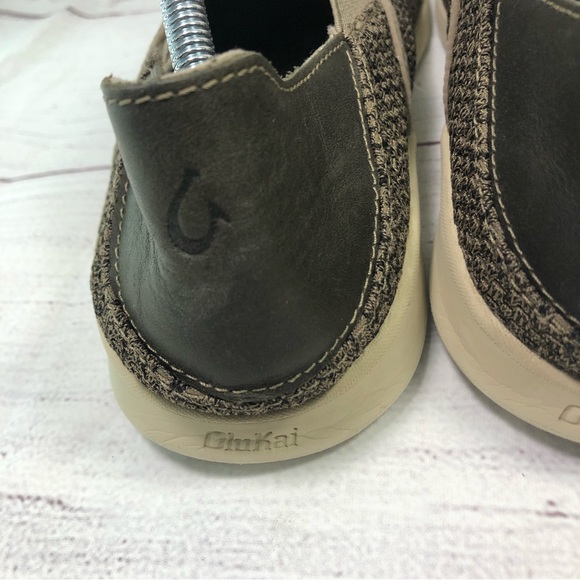 Olukai Alapa Men Size 11.5 Shoes Brown Mesh Drop-In Slip On - Picture 11 of 16